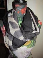 F407 sjaal zwart grijs beige rolsjaal, Verzenden, Nieuw, Maat 46/48 (XL) of groter, Sjaal