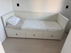 IKEA hemnes bed bank met 3 lades, Huis en Inrichting, Slaapkamer | Bedden, Ophalen, Gebruikt, Wit, Tweepersoons