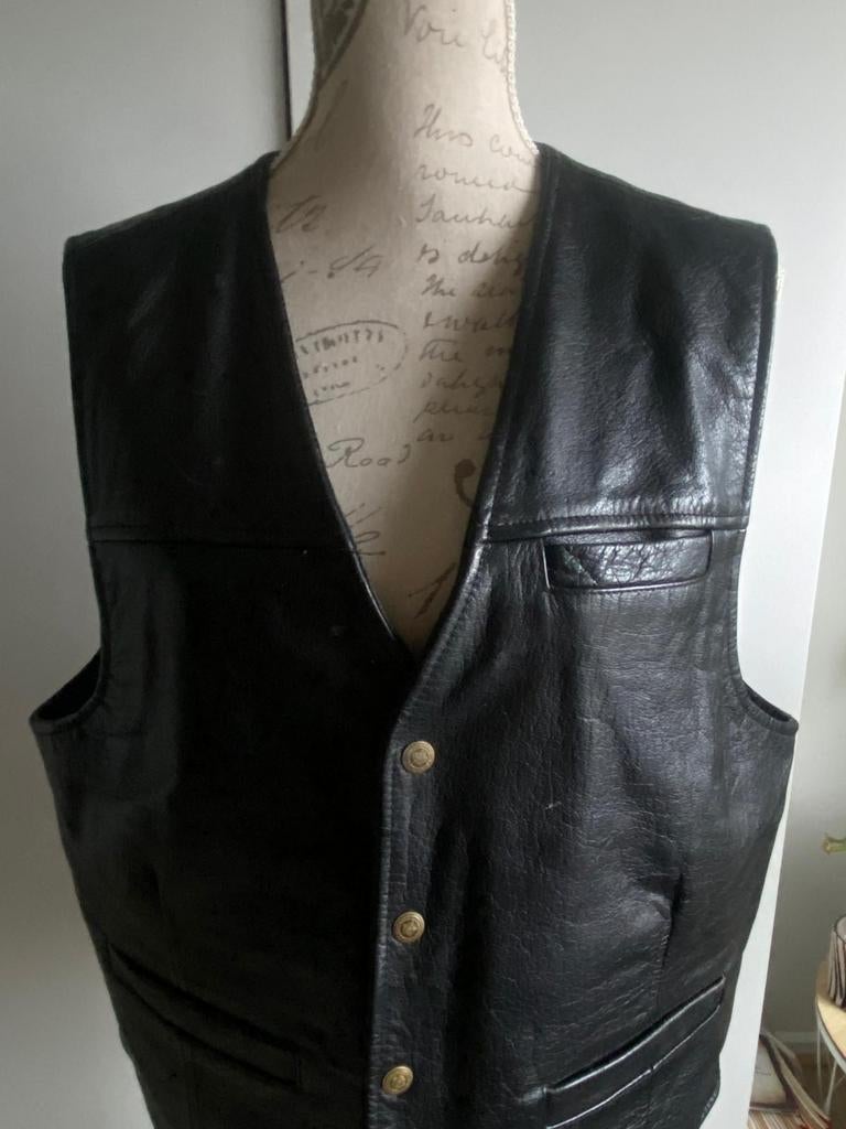 TE KOOP BIKER VEST / GILET, Kleding | Heren, Bodywarmers, Ophalen of Verzenden, Zwart