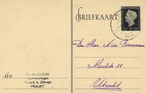 D. de Cock, Hulst [stempel] - 06.1948 - briefkaart, Postzegels en Munten, Brieven en Enveloppen | Nederland, Briefkaart, Ophalen of Verzenden