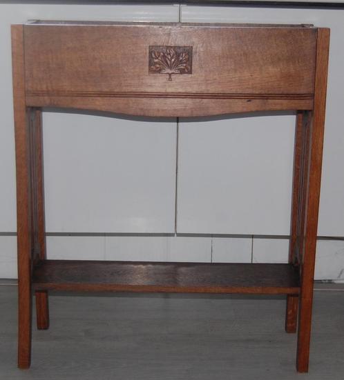 Strakke eiken Art Nouveau/ Art Deco plantentafel, jardiniere, Antiek en Kunst, Antiek | Meubels | Tafels, Ophalen