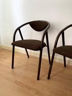 4x Eetkamerstoelen vintage buisframe bruin, Huis en Inrichting, Stoelen, Ophalen, Gebruikt, Bruin, Metaal