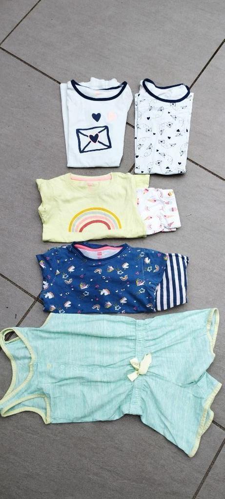 110-116 Pyjama's zomer 5X Hema, Kinderen en Baby's, Kinderkleding | Maat 110, Zo goed als nieuw, Meisje, Nacht- of Onderkleding