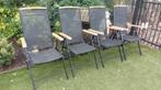 4 verstelbare tuinstoelen, Ophalen, Gebruikt, Aluminium, Verstelbaar