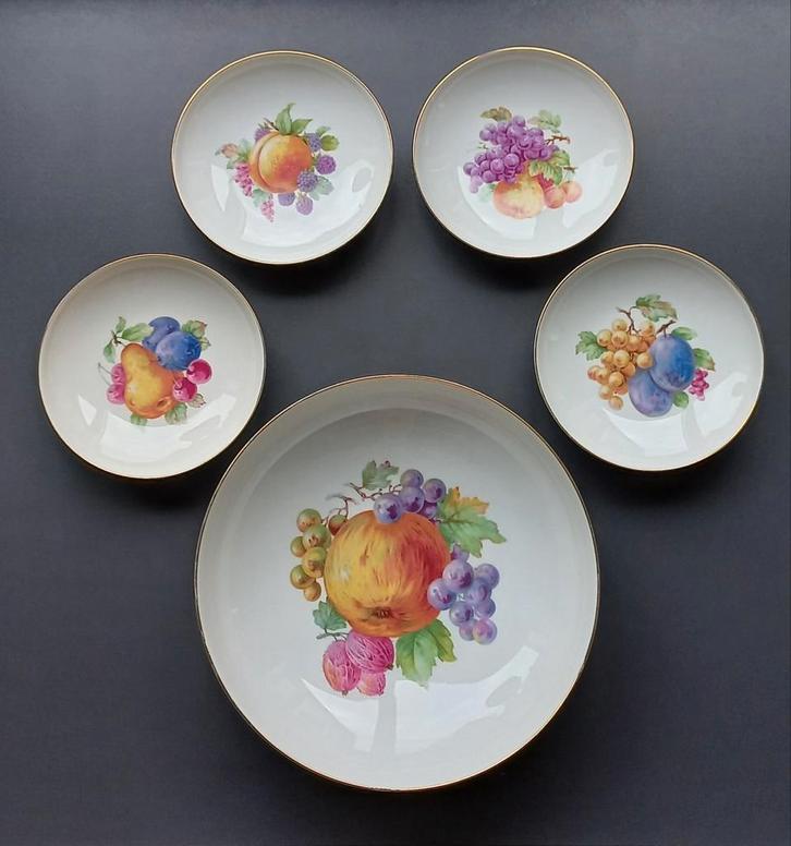 Schonwald porseleinen fruitschaaltjes met serveerschotel, Antiek en Kunst, Antiek | Servies los, Ophalen of Verzenden