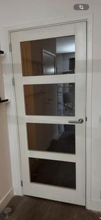 Tussendeur met glas, Doe-het-zelf en Verbouw, Deuren en Horren, 80 tot 100 cm, Binnendeur, Ophalen of Verzenden, 200 tot 215 cm