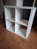 Witte Ikea Kallax kast - 4 vakken, Ophalen, Met plank(en), Gebruikt, Minder dan 100 cm