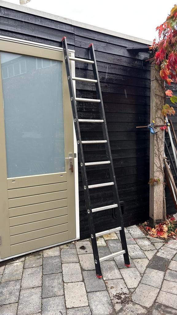 Aluminium steekladder Alga – 10 sporten, lengte 265 cm, Doe-het-zelf en Verbouw, Ladders en Trappen, Zo goed als nieuw, 4 meter of meer