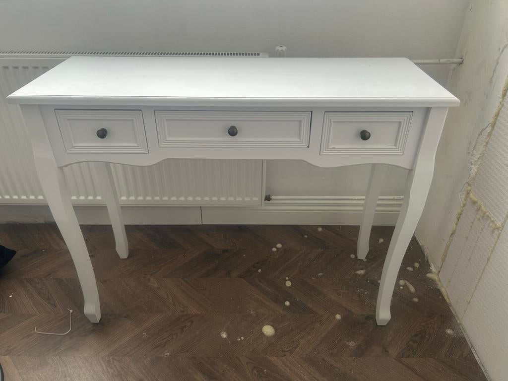 Witte VidaXL Sidetable klassiek 100x35x78 cm met 3 lades wit voor €148