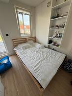 Bed frame with mattress 140x200, Huis en Inrichting, Slaapkamer | Bedden, Ophalen, Beige, Tweepersoons, 140 cm