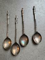 Set van 4 verzilverde theelepels  Apostel Johannes, Ophalen of Verzenden