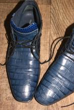 FLORIS VAN BOMMEL ! Blauwe Leren schoenen mt 40., Blauw, Zo goed als nieuw, Veterschoenen, Verzenden