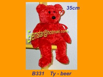 B331 Beer Ty rood beertje ( 35cm ) beschikbaar voor biedingen
