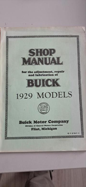 Buick Shop Manual 1929 - Origineel! beschikbaar voor biedingen