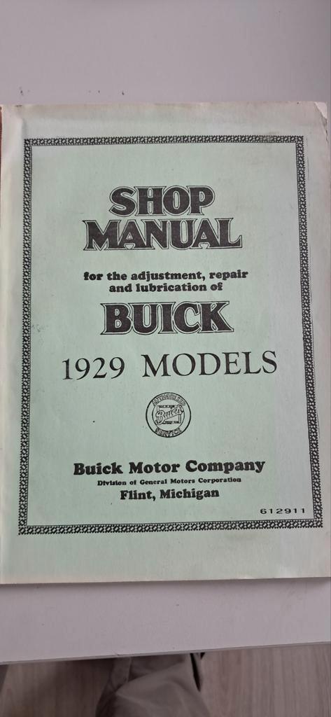 Buick Shop Manual 1929 - Origineel!, Auto diversen, Handleidingen en Instructieboekjes, Ophalen of Verzenden