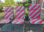 Mooie vintage ijzeren tuinstoelen icl kussens, Tuin en Terras, Tuinstoelen, Ophalen, Zo goed als nieuw, Metaal