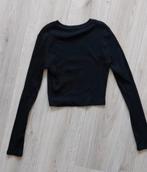 Cropped top zwart, Kleding | Dames, Tops, Zwart, Ophalen of Verzenden, Zo goed als nieuw, Lange mouw