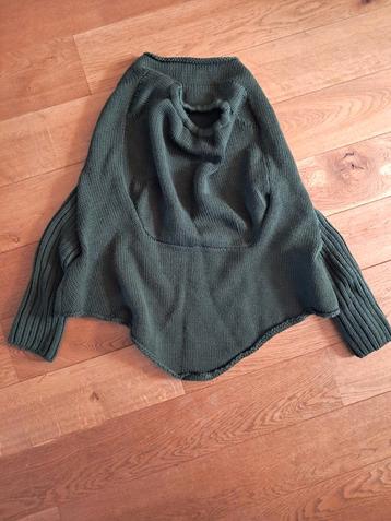Draagponcho 100% wol - Olijfgroen beschikbaar voor biedingen