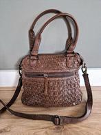 Gevlochten tas leer donkerbruin, Sieraden, Tassen en Uiterlijk, Tassen | Damestassen, Ophalen of Verzenden, Zo goed als nieuw