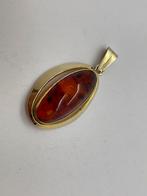 B523 Prachtige zilveren hanger Fischland goudkleurig, Sieraden, Tassen en Uiterlijk, Antieke sieraden, Ophalen of Verzenden, Zilver