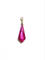 14k gouden hanger met een roze steen, Overige voorstellingen, ., Ophalen of Verzenden, Zo goed als nieuw
