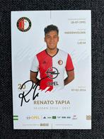 Feyenoord spelerskaart Tapia met handtekening, Ophalen of Verzenden, Zo goed als nieuw