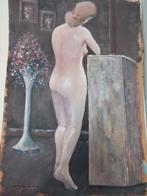 Naakte vrouw 67.5x 45 cm, Antiek en Kunst, Kunst | Schilderijen | Klassiek, Ophalen of Verzenden