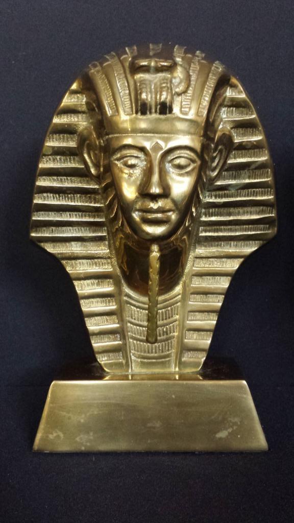 Sculptuur Egyptische Farao TOETANCHAMON ~ Messing BEELD h 22, Antiek en Kunst, Kunst | Beelden en Houtsnijwerken, Ophalen of Verzenden