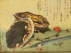 Japans - Vis - oude prent GROOT en Uniek, Antiek en Kunst, Ophalen of Verzenden