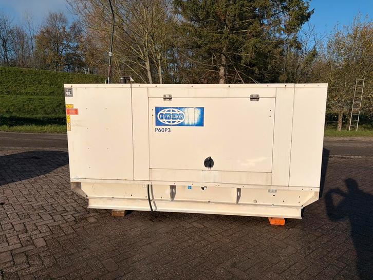 FG Wilson 60 kVA perkins noodstroom aggregaat, Doe-het-zelf en Verbouw, Aggregaten, Zo goed als nieuw, Dieselolie, 30 kVA of meer