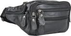 Leren heuptasje - Uitgebreid - Praktisch - Echt leer zwart, 25 tot 40 cm, Ophalen of Verzenden, Zo goed als nieuw, Info@herwe.nl
