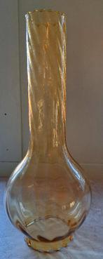 Groot olielamp glas lampenglas bruin buikglas scheepslamp, Verzenden