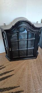 Zwart Wandkastje met Glazen Deur, Minder dan 50 cm, Glas, Minder dan 25 cm, Minder dan 100 cm