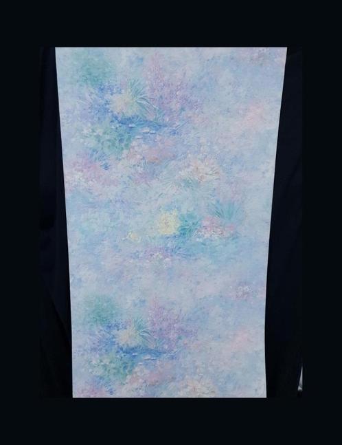 3706 Jaren 80 pastel look licht zacht origineel vintage, Huis en Inrichting, Stoffering | Behang, Blauw, Roze, minder dan 10 m²