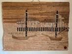 Kunstwerk, groot geweven jute handgemaakt wandkleed., Ophalen, Zo goed als nieuw
