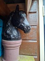 Paardenhoofd Tuinbeeld, Tuin en Terras, Ophalen, Gebruikt, Metaal, Dierenbeeld