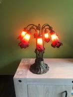 Oude tafel lamp glaspasta Pate de Verre, Gebruikt, Art deco, Ophalen of Verzenden, 50 cm of meer