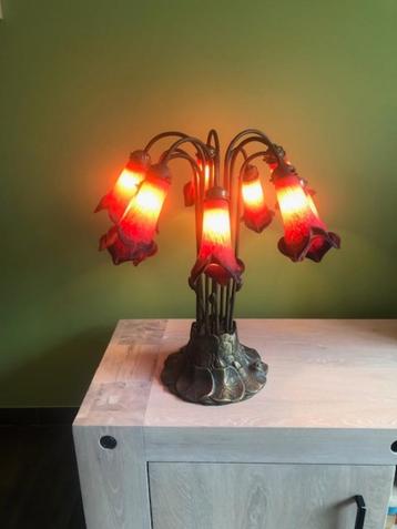 Oude tafel lamp glaspasta Pate de Verre beschikbaar voor biedingen