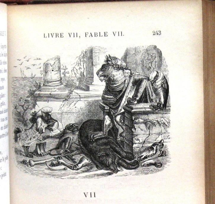 Fables de la Fontaine 1870 Grandville (ill.) - Fabels, Antiek en Kunst, Antiek | Boeken en Bijbels, Ophalen of Verzenden