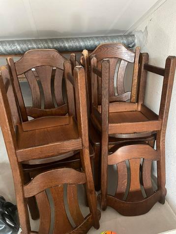 4 massief eiken Eetkamer stoelen beschikbaar voor biedingen