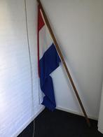 Boot Vlaggestok met vlag hardhout 213cm diameter 34mm, Zo goed als nieuw, Ophalen