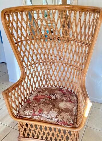 Eyecather retro rotan loungestoel stoel terras tuin balkon beschikbaar voor biedingen