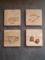 Bamboe onderzetters set van vier, Ophalen of Verzenden, Nieuw, Glas of Kopje