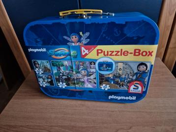 Playmobil Super 4, 4 x puzzel in metalen koffer.  beschikbaar voor biedingen