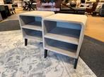 Nachtkastjes Beige stof 2x €149,- Direct/leverbaar E-7127, Ophalen, Minder dan 45 cm, Nieuw, 55 tot 70 cm
