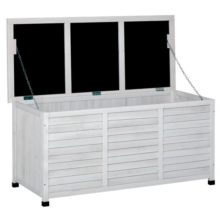 Buitenkast - met Open Deksel - 127x56x60cm - Wit, Tuin en Terras, Bergingen en Tuinkasten, Nieuw, Containerberging, Hout, Verzenden