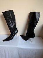 Sexy zwarte leren laarzen, Kleding | Dames, Schoenen, Ophalen of Verzenden, Zo goed als nieuw, Zwart, Hoge laarzen