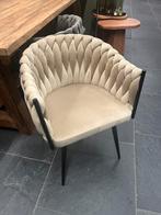 Magazijn leegverkoop nieuwe eetstoelen gevlochten stof metal, Overige kleuren, Nieuw, Ophalen of Verzenden, Metaal