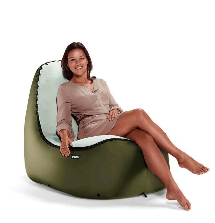 Nieuw: 2 Trono opblaasbare zitzak / stoel, Huis en Inrichting, Zitzakken, Zo goed als nieuw, Blauw, Ophalen of Verzenden