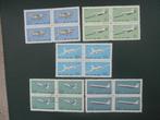 NOORD KOREA 1974; VLIEGTUIGEN per serie of in blokken van 4, Verzenden, Gestempeld, Vliegtuigen